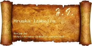 Hruska Izabella névjegykártya